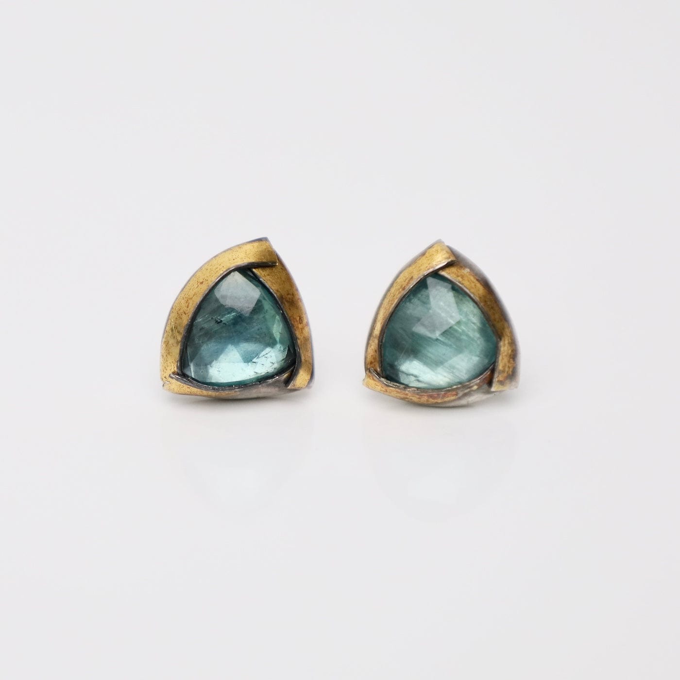 EAR Tri Fold Studs with Blue Kyanite