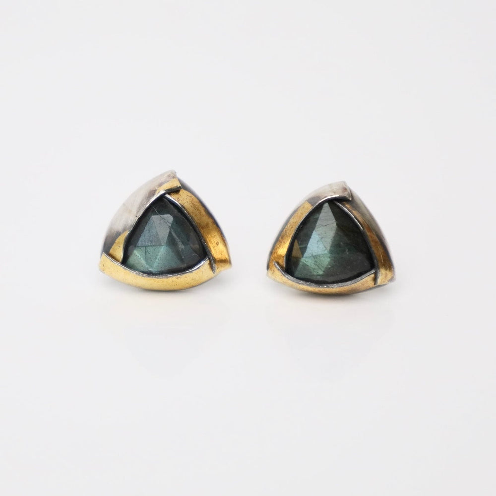 EAR Tri Fold Studs with Labradorite