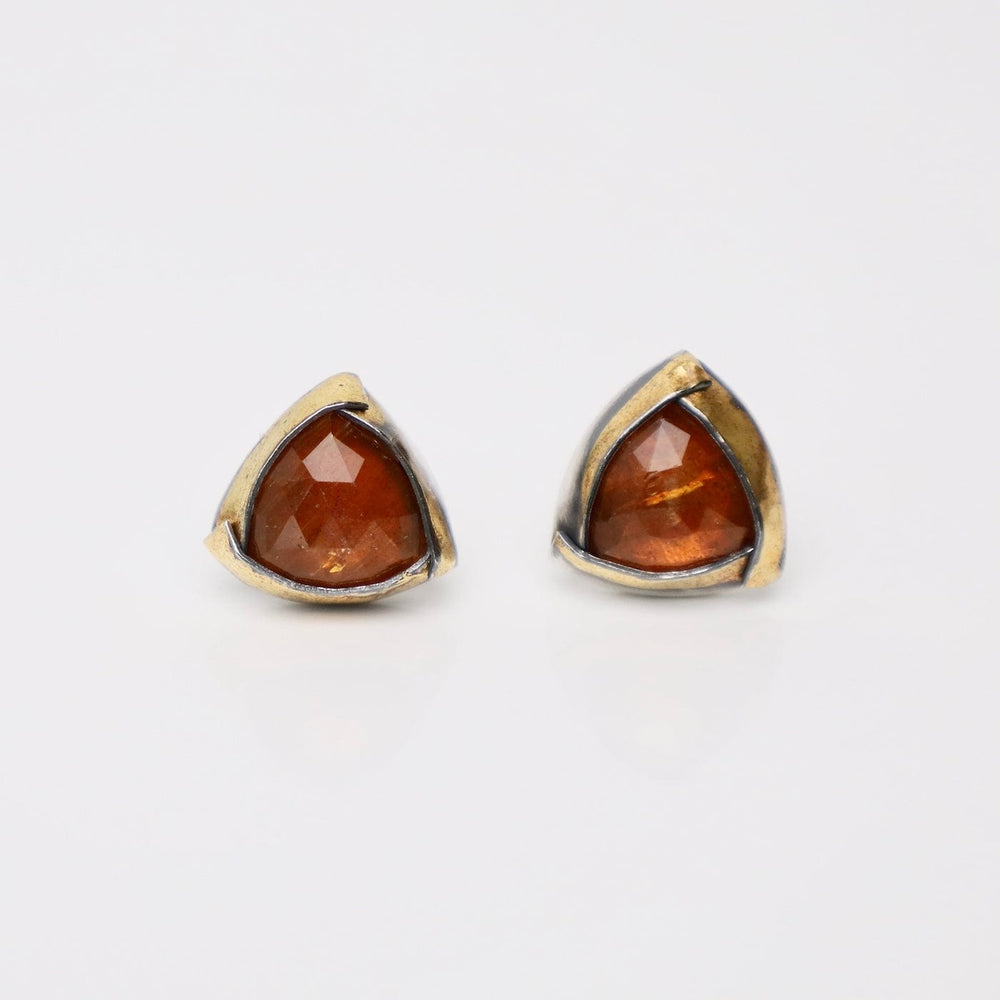 EAR Tri Fold Studs with Orange Kyanite