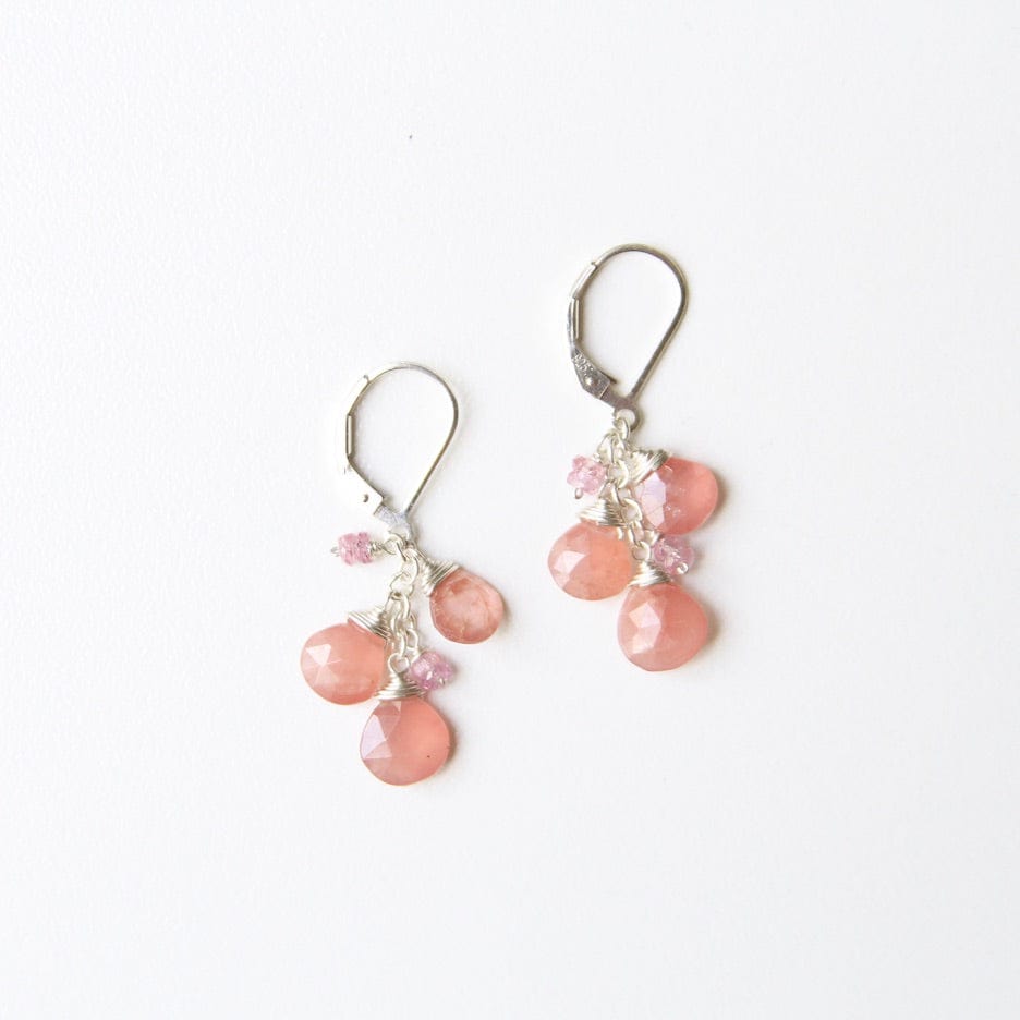 EAR Tri Rhodochrosite Brio & Pink Sapphire Earring