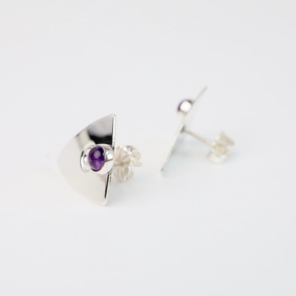 
                      
                        EAR Triangle Post with Swirl and Amethyst Earring
                      
                    