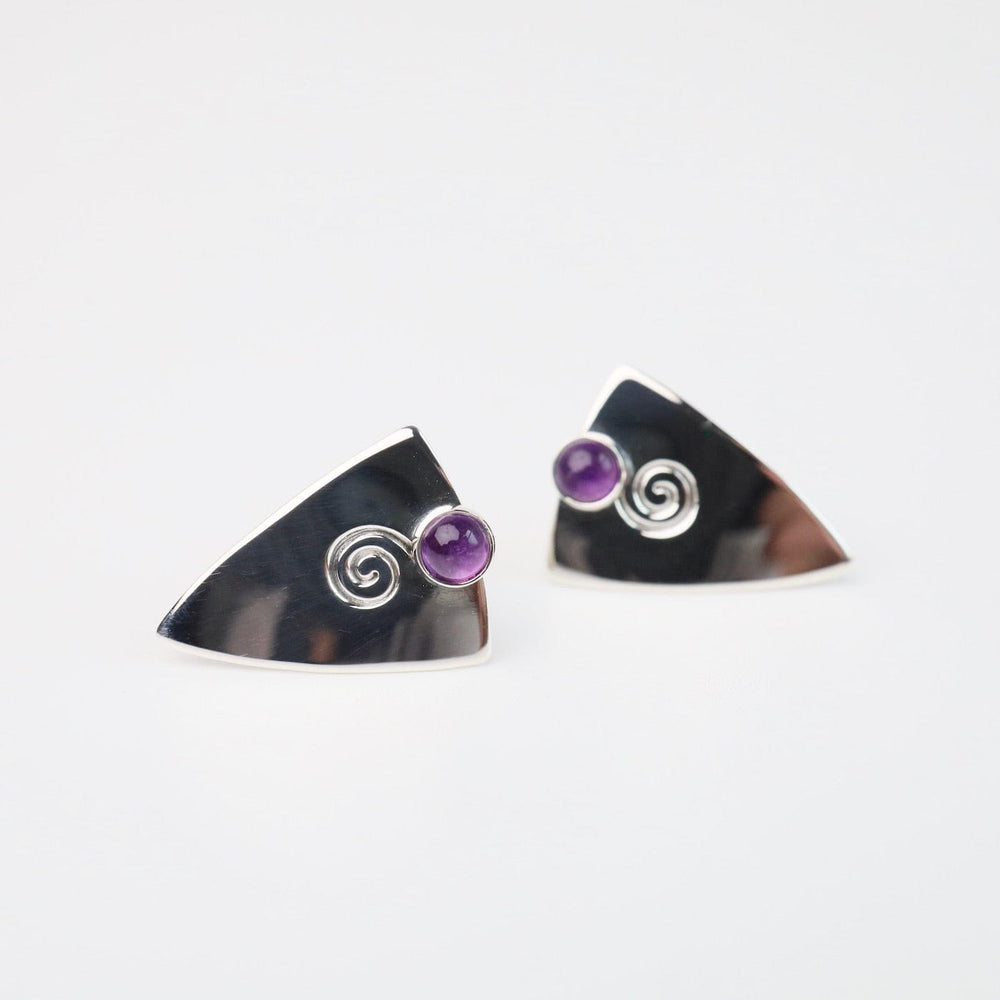 
                      
                        EAR Triangle Post with Swirl and Amethyst Earring
                      
                    