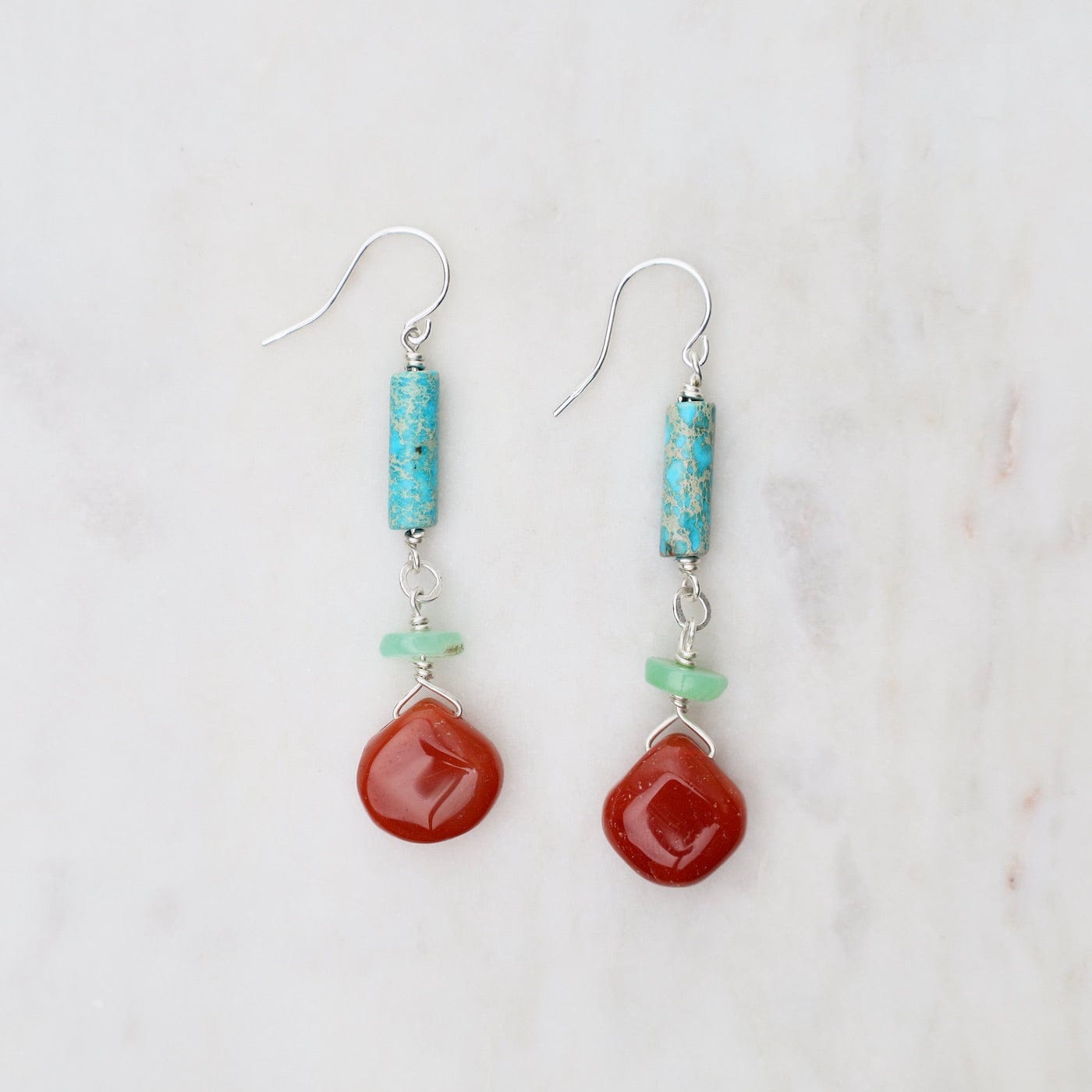 EAR Turquoise & Carnelian Earrings
