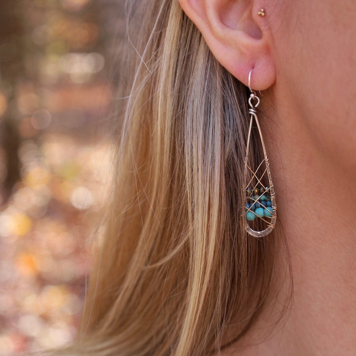 EAR Turquoise Wire Wrapped Earrings