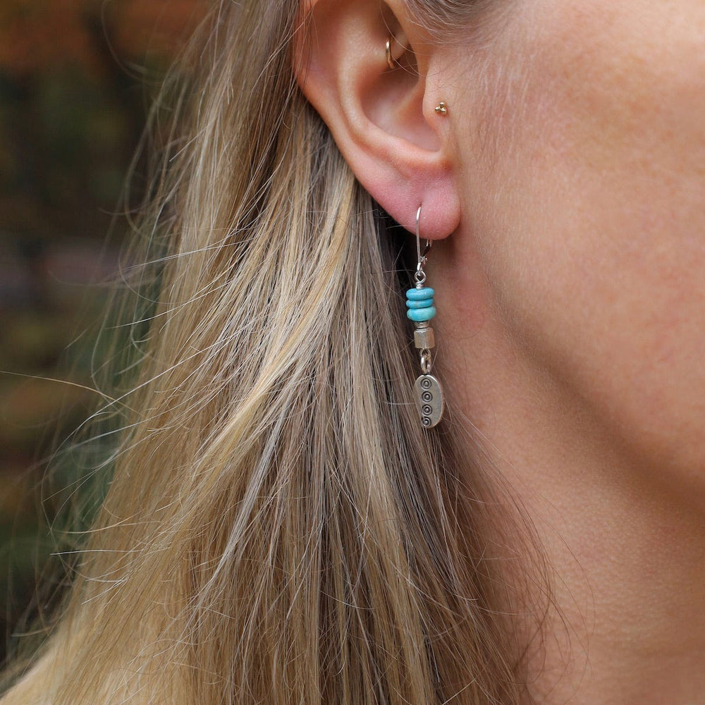 
                      
                        EAR Turquoise with Thai Silver Drop Earrings
                      
                    