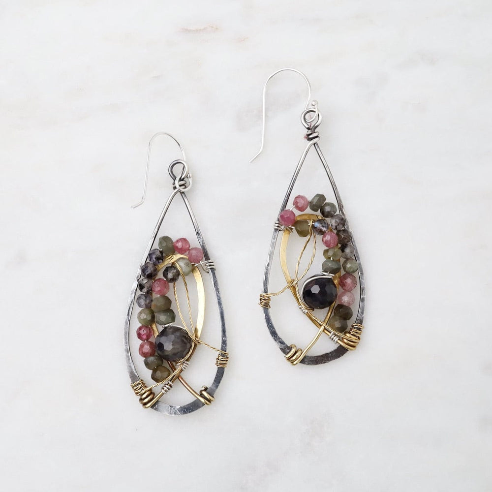 EAR Twist of Tourmaline Drop Earrings