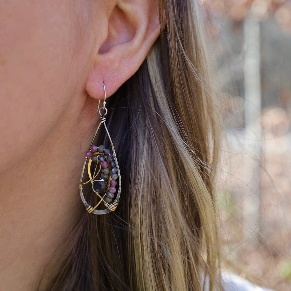 EAR Twist of Tourmaline Drop Earrings