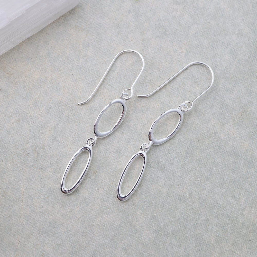 EAR Two Organic Shapes Earrings - Polished Sterling Silver