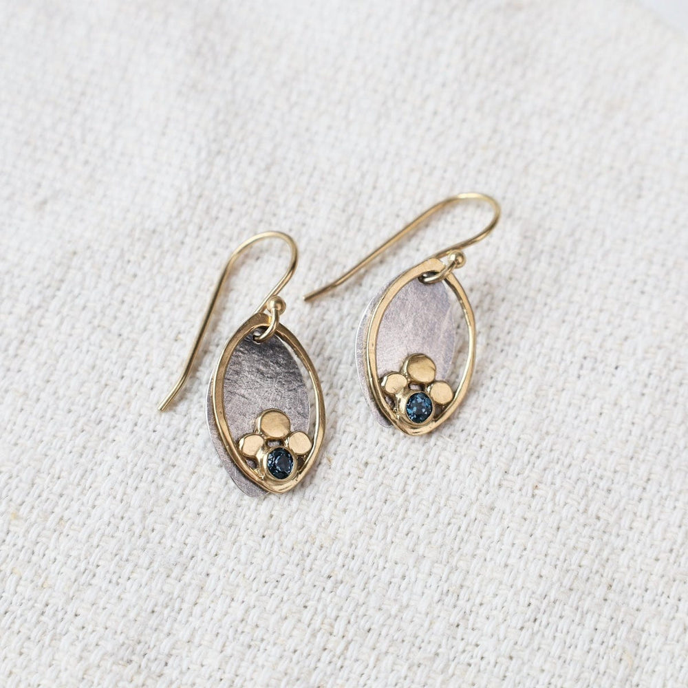 
                      
                        EAR Two Tone Bud Earrings with Blue Topaz
                      
                    