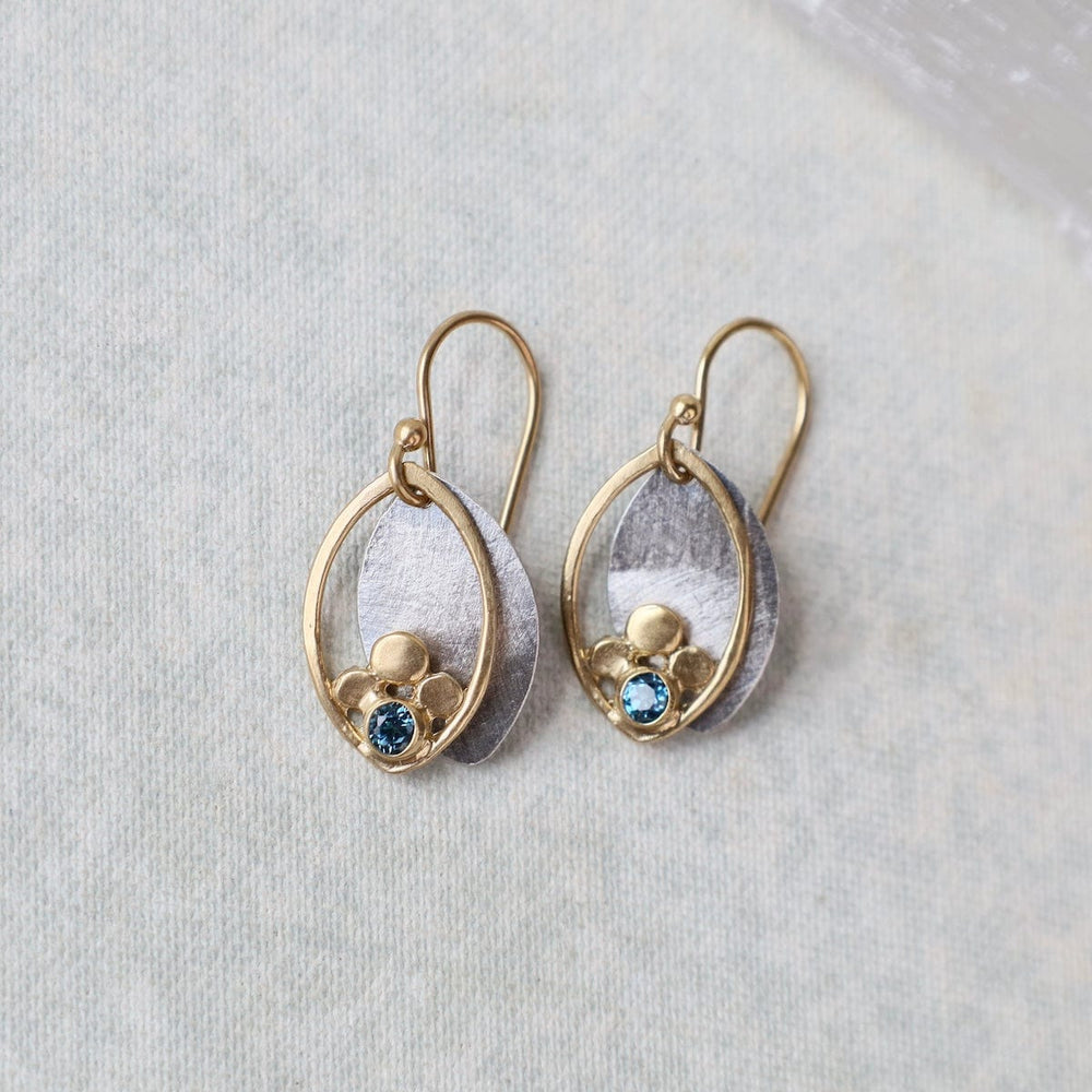 
                      
                        EAR Two Tone Bud Earrings with Blue Topaz
                      
                    