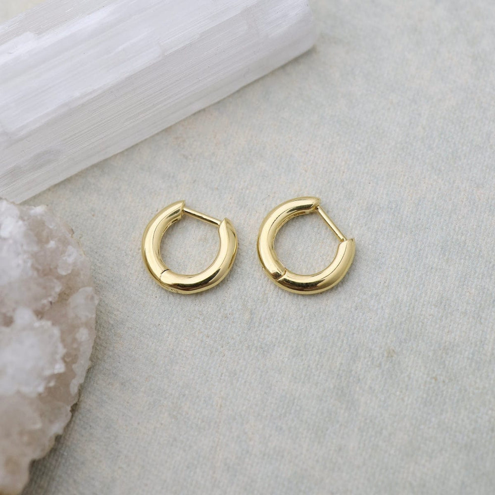 EAR-VRM 10mm Plain Click Huggie Hoops - Gold Vermeil