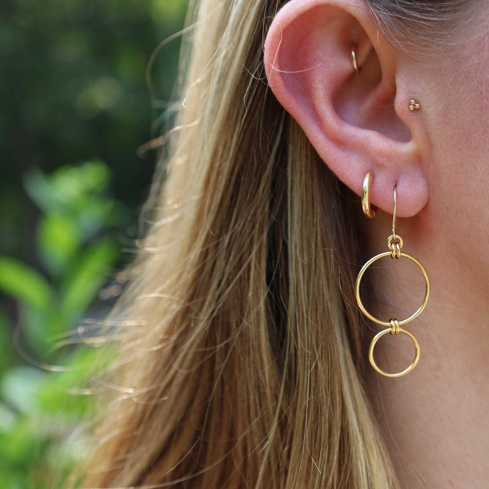 EAR-VRM 12mm Plain Click Huggie Hoop - Gold Vermeil