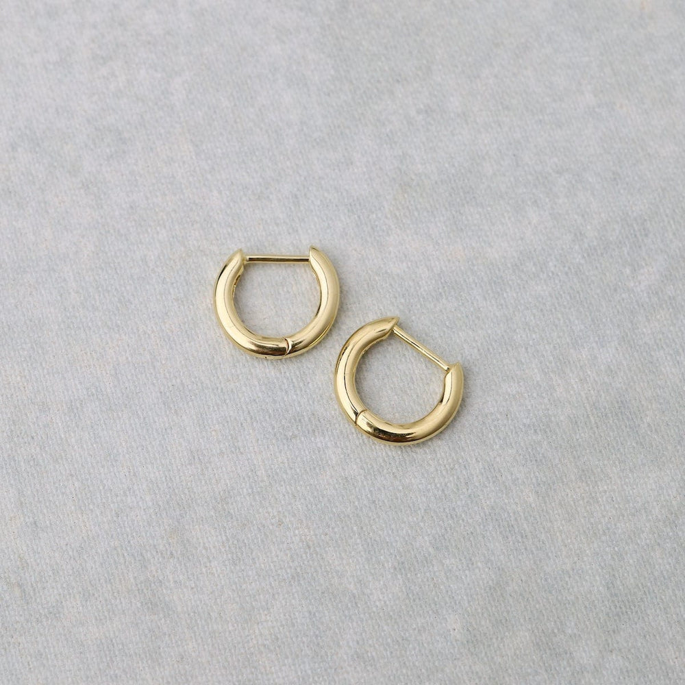 EAR-VRM 12mm Plain Click Huggie Hoop - Gold Vermeil