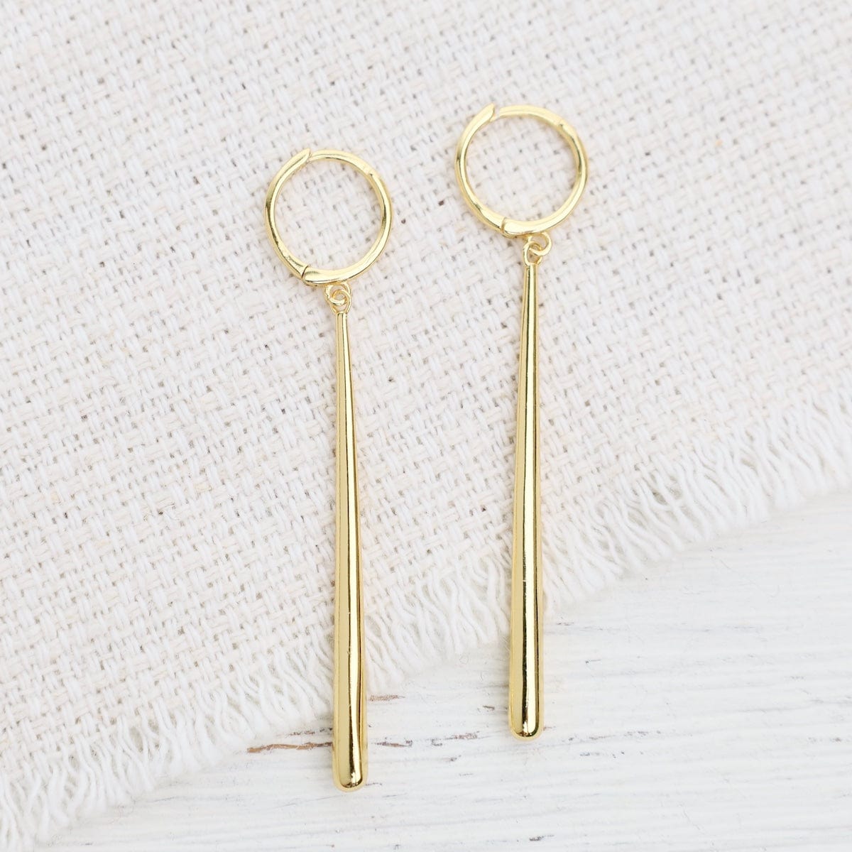 EAR-VRM 18k Gold Vermeil Endless Hoops with Elongated Tear
