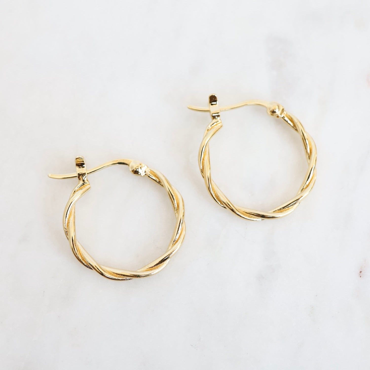 Small Hoops on Post in Gold Vermeil