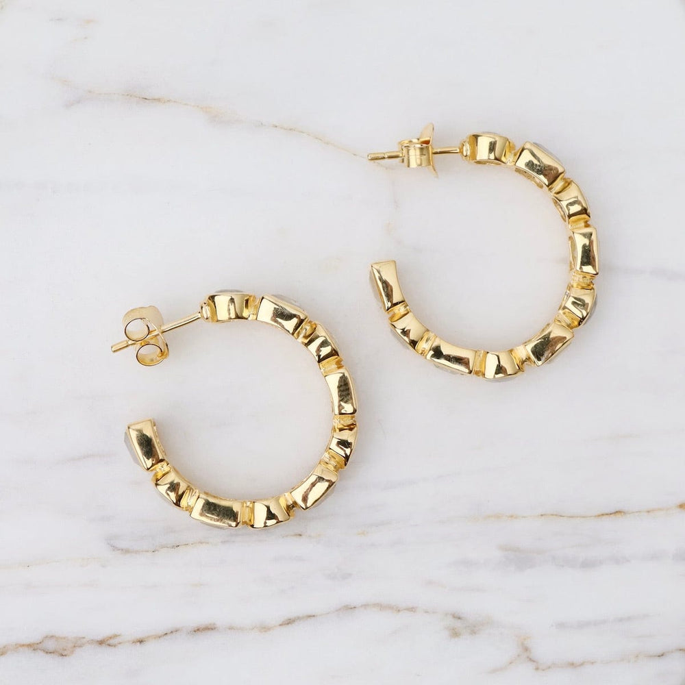 
                      
                        EAR-VRM 24k Gold Vermeil Half Hoops with geo Shapes - Moon
                      
                    