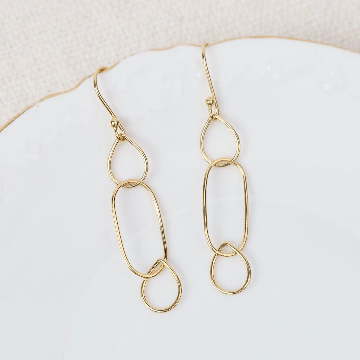 EAR-VRM 24k Gold Vermeil Triple Irregular Shapes Earrings