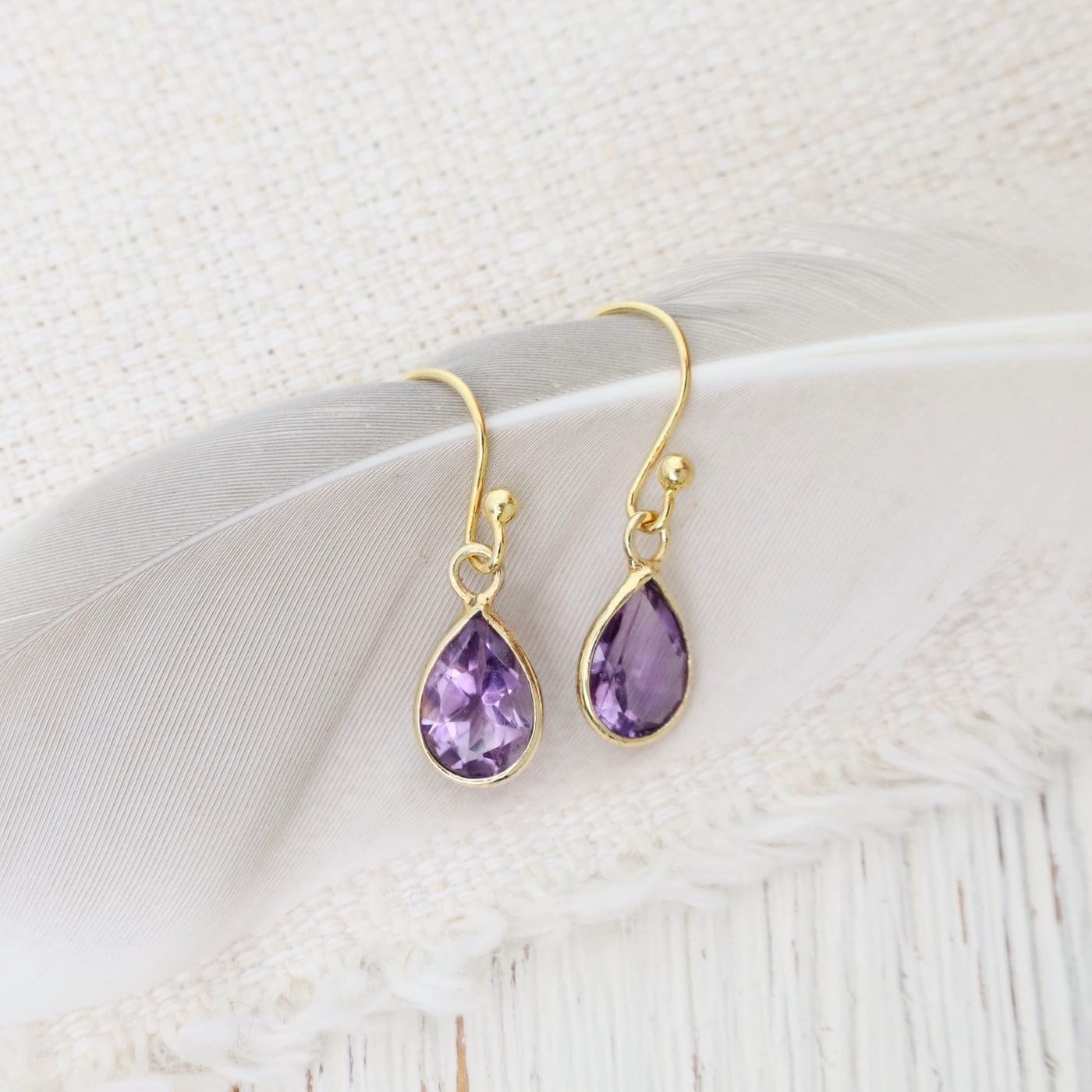 EAR-VRM Amethyst Gold Teardrop Earrings