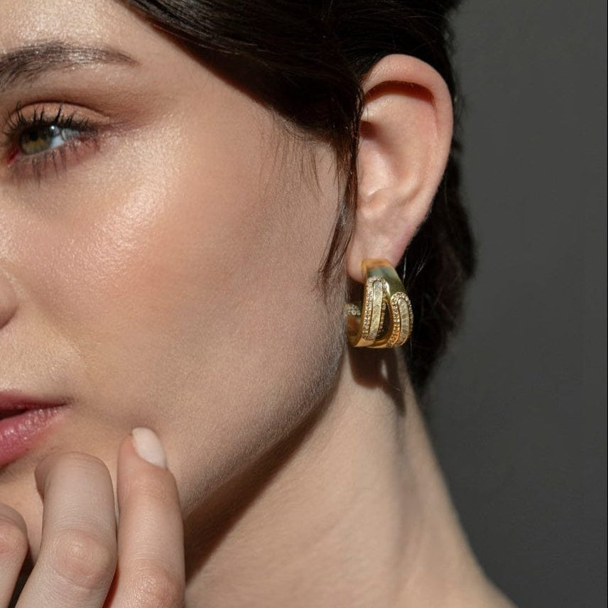 EAR-VRM Beeja Gold Vermeil Double Hoop Earrings