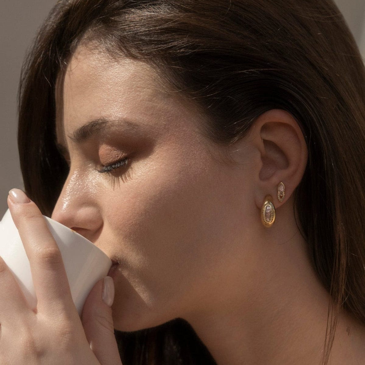 EAR-VRM Beeja Gold Vermeil Hoop Earrings