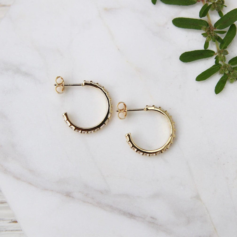 
                  
                    EAR-VRM Bezel Set CZ 14k Vermeil Hoop
                  
                