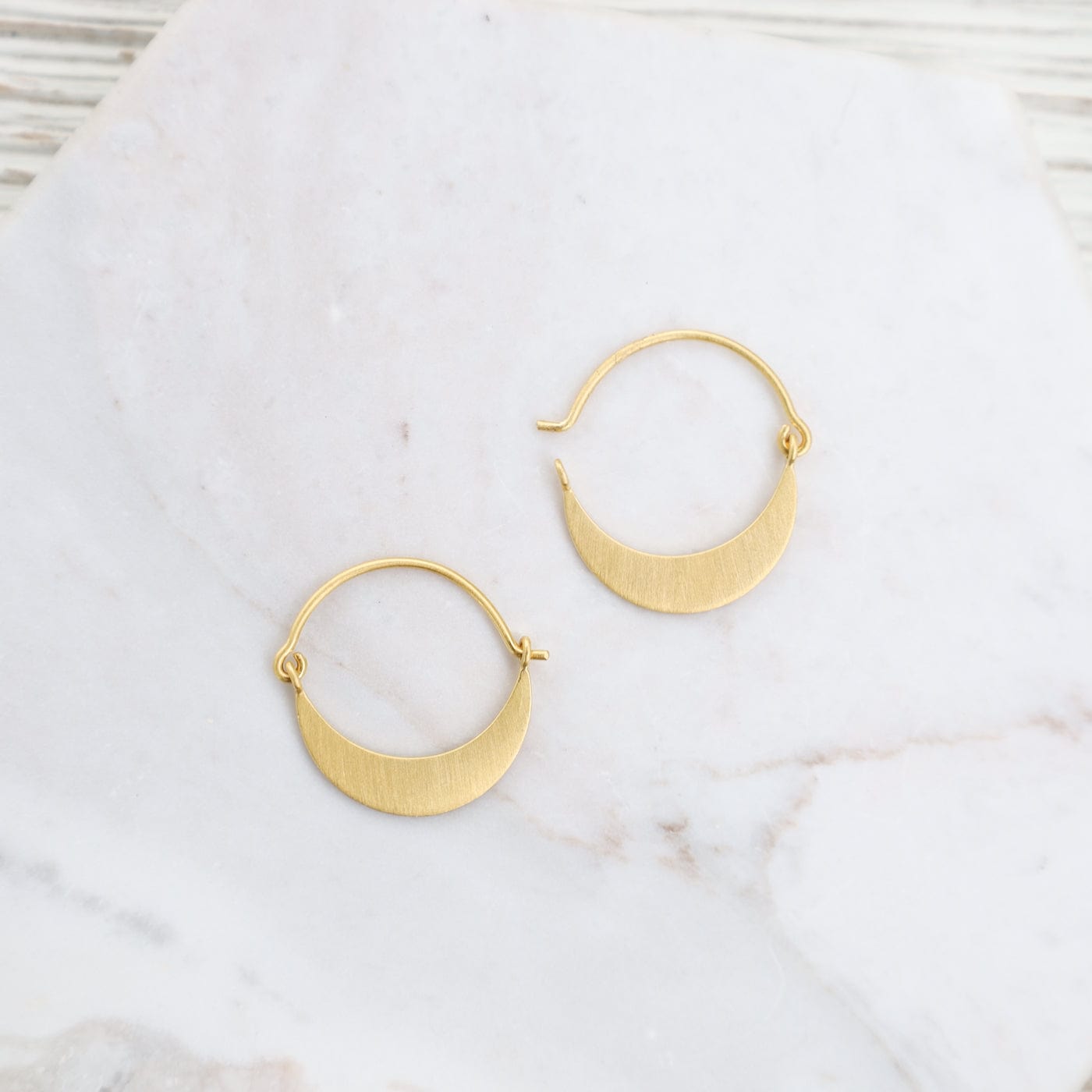 EAR-VRM Brushed Gold Vermeil Crescent Hoop