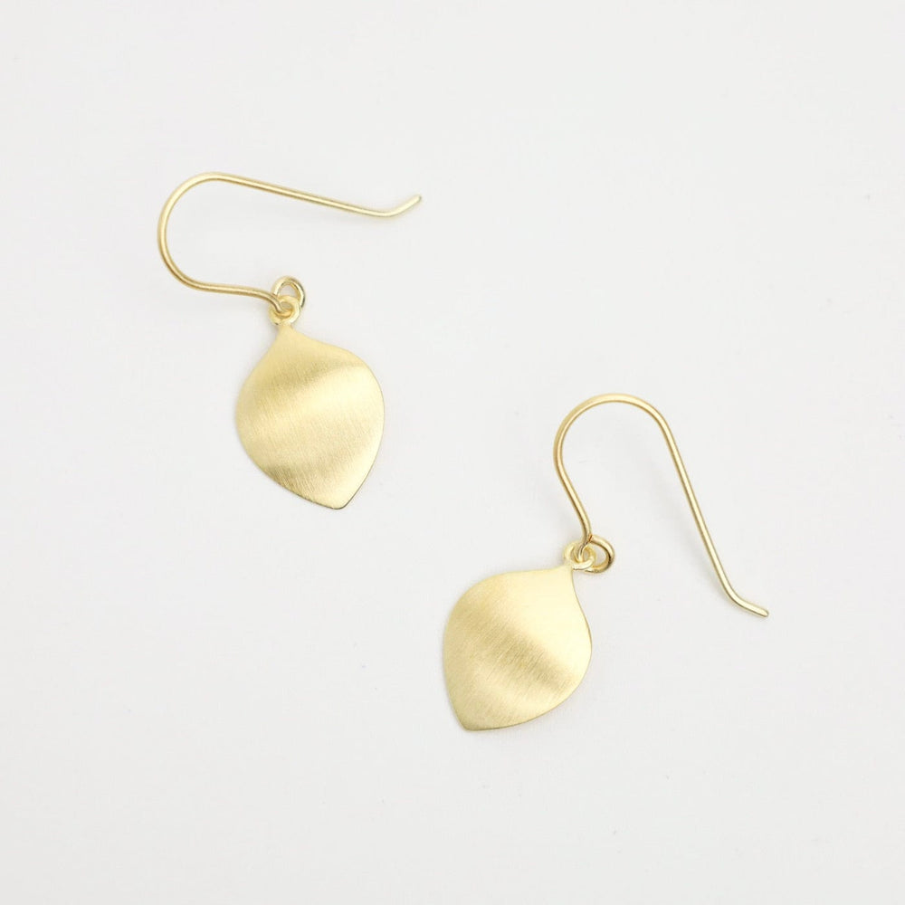 
                      
                        EAR-VRM Brushed Gold Vermeil Leaf Shape Drop Earring
                      
                    