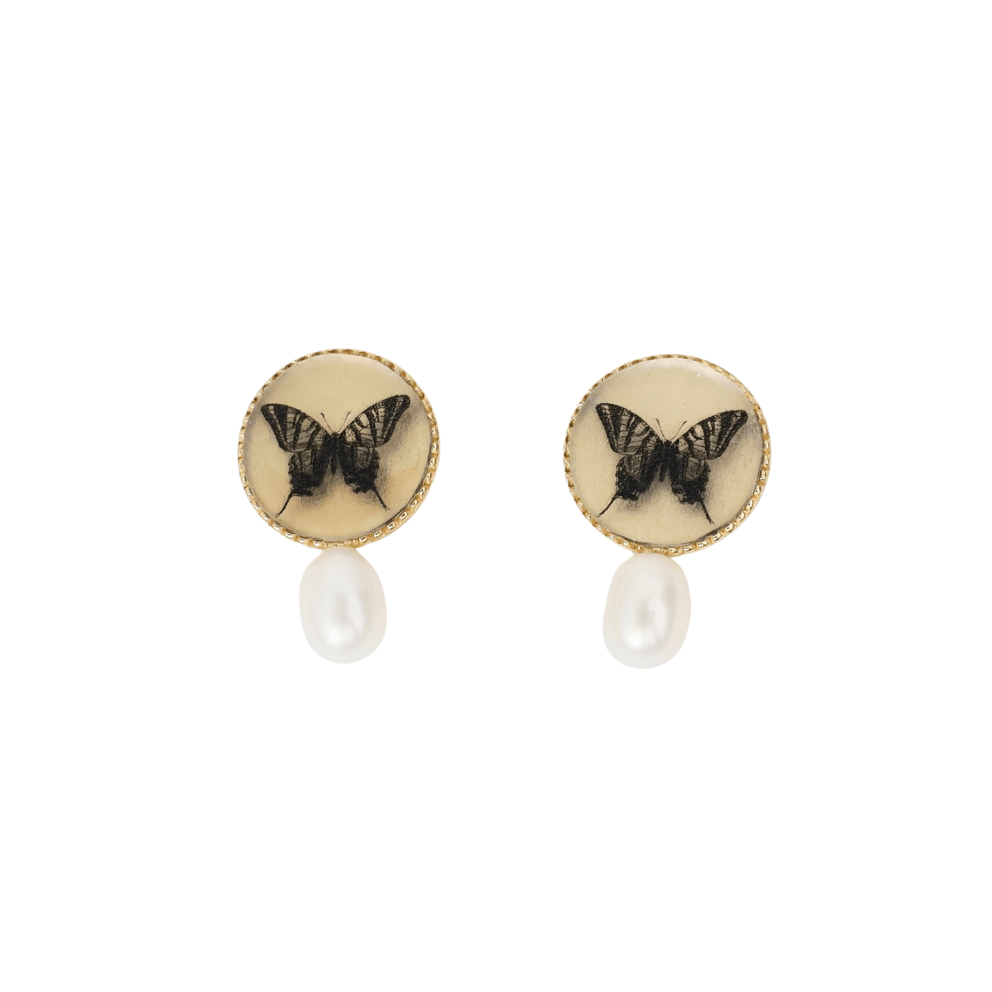 EAR-VRM Butterfly Pearl Stud Earrings