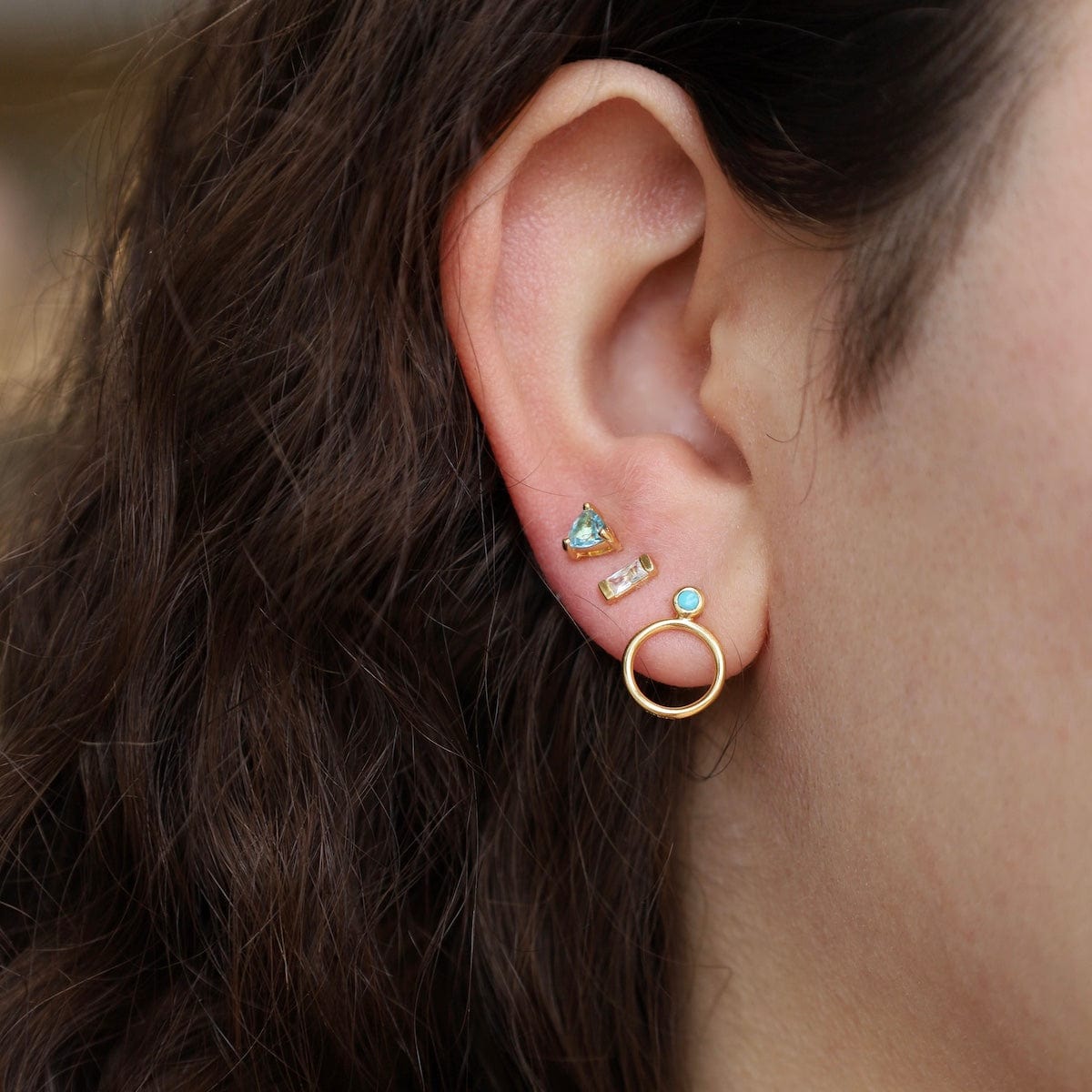 EAR-VRM Channel Set Baguette Stud Earrings