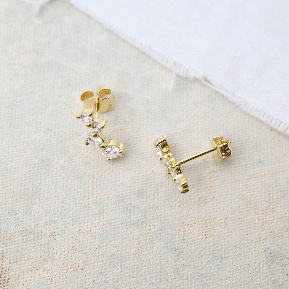 
                      
                        EAR-VRM Climbing CZ Cluster Stud Earrings - Polished Gold
                      
                    