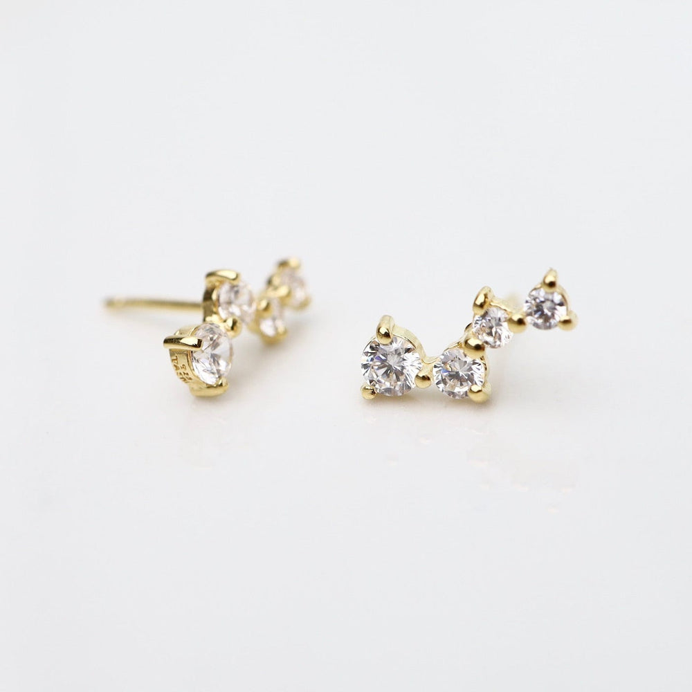 
                      
                        EAR-VRM Climbing CZ Cluster Stud Earrings - Polished Gold
                      
                    