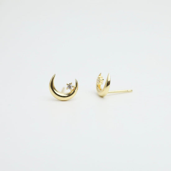 Buy Gold Star Stud Earrings, Moon and Star Earrings, Mismatched Earrings  Studs, Sterling Silver Small Stud Earrings, Moon Stud Earrings Online in  India - Etsy