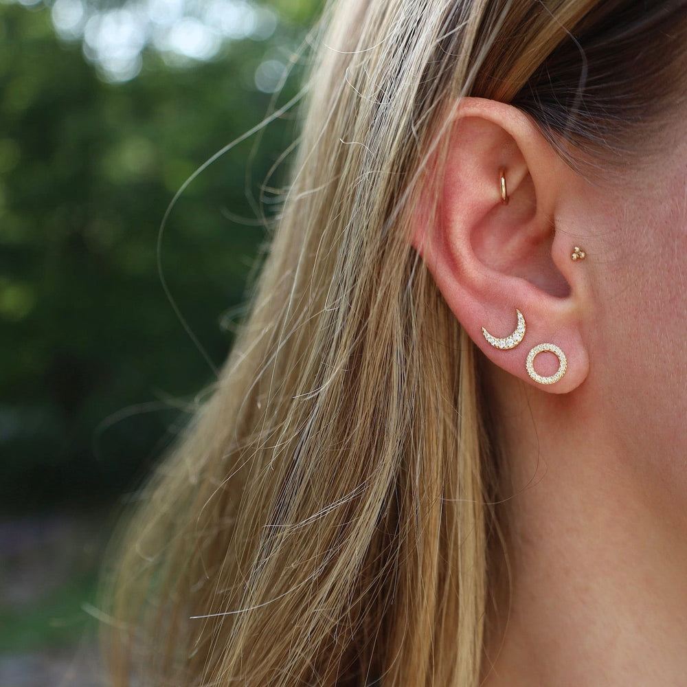 EAR-VRM CZ Pave Cheerio Studs - Gold Vermeil