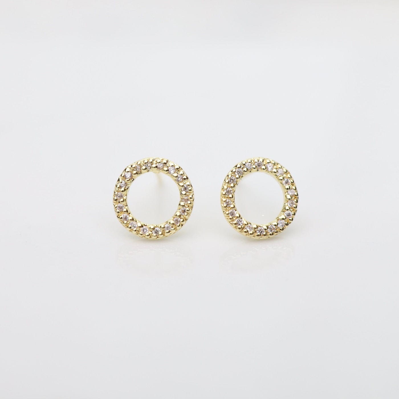 EAR-VRM CZ Pave Cheerio Studs - Gold Vermeil