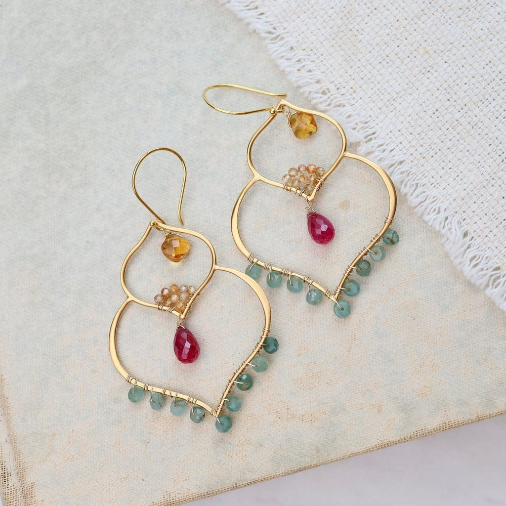 
                      
                        EAR-VRM Double Lotus with Grandidierite, Ruby Earrings
                      
                    