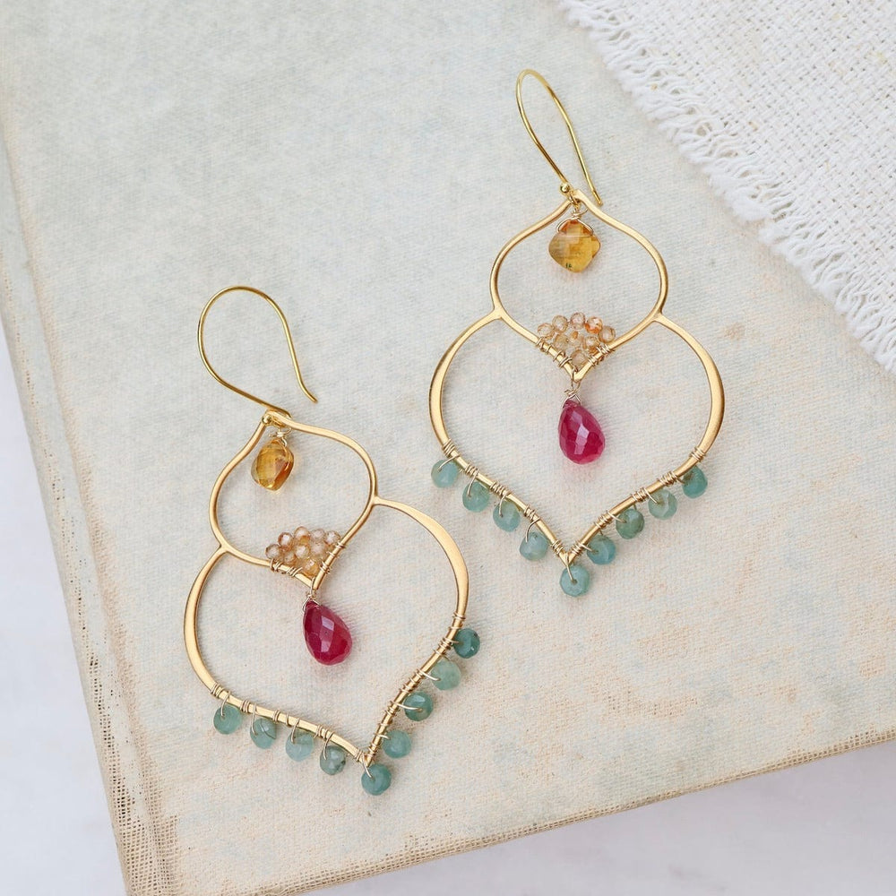 
                      
                        EAR-VRM Double Lotus with Grandidierite, Ruby Earrings
                      
                    