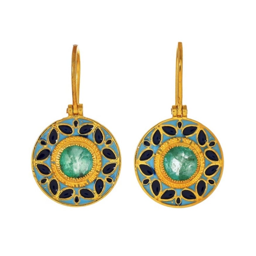 EAR-VRM Emerald Enamel 14K Vermeil Earrings