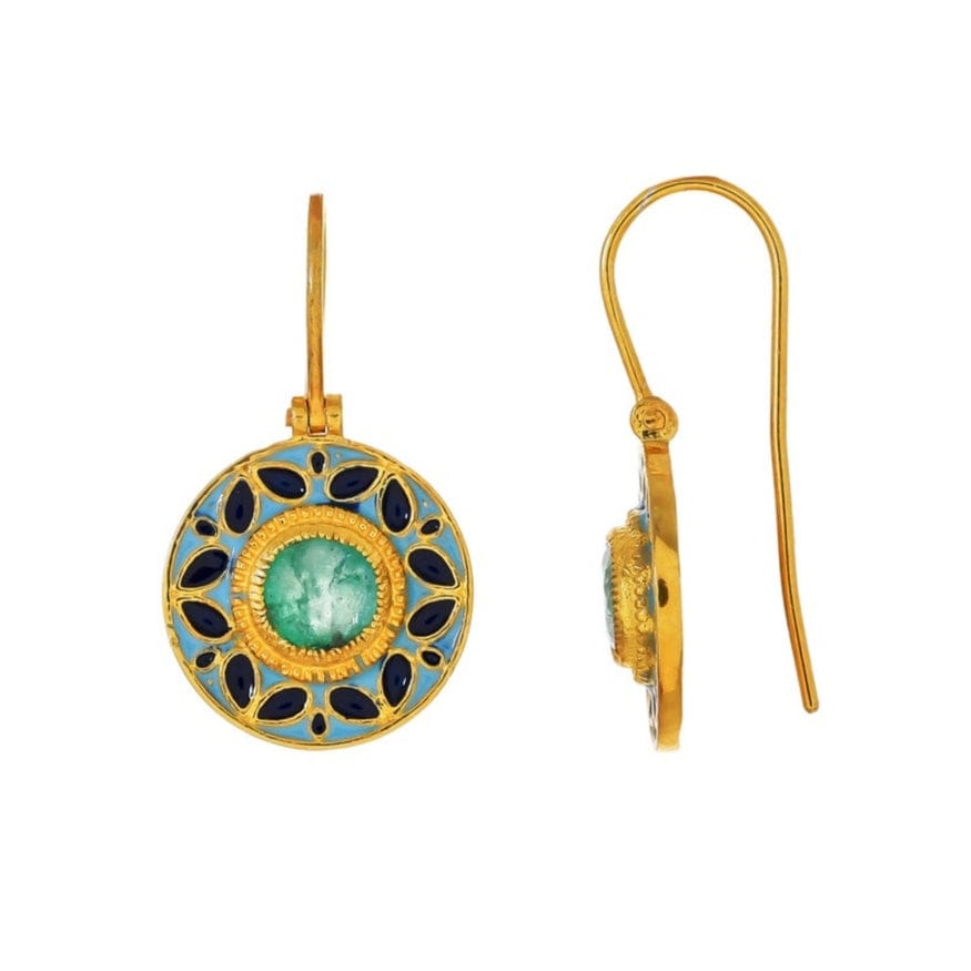 
                  
                    EAR-VRM Emerald Enamel 14K Vermeil Earrings
                  
                