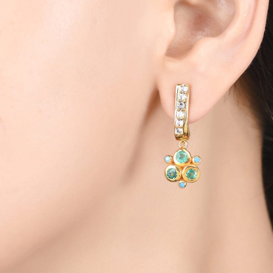 
                      
                        EAR-VRM Emerald Topaz Turquoise Gold Vermeil Earrings
                      
                    