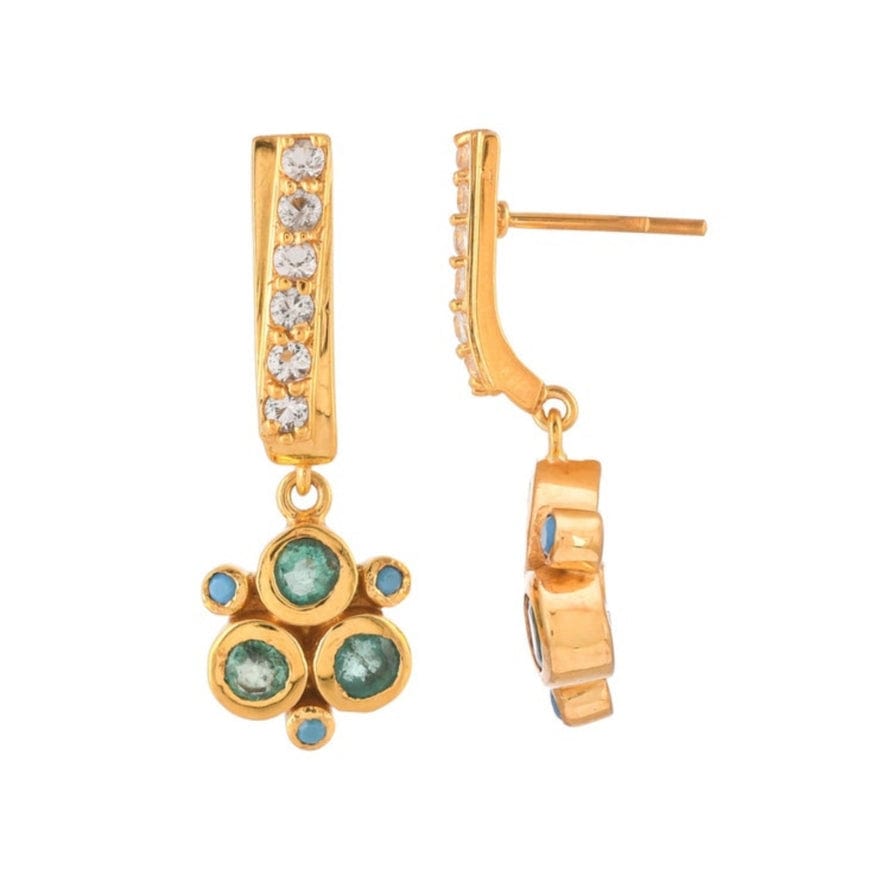 
                  
                    EAR-VRM Emerald Topaz Turquoise Gold Vermeil Earrings
                  
                