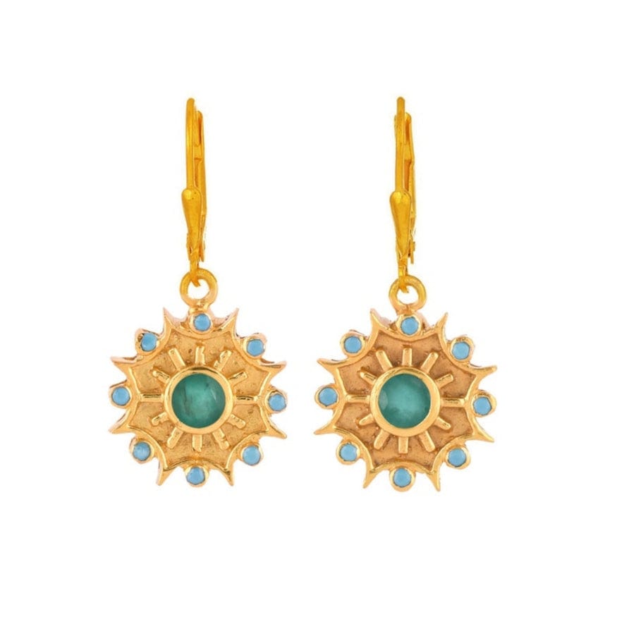 
                      
                        EAR-VRM Emerald Turquoise Gold Vermeil Earrings
                      
                    