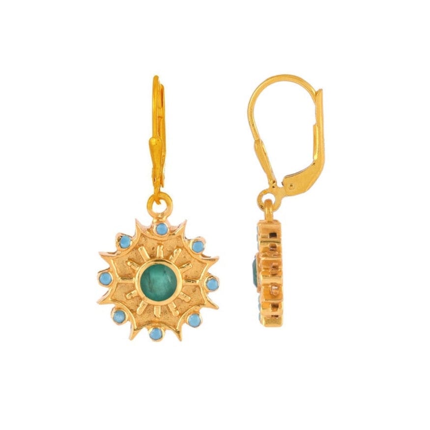 
                      
                        EAR-VRM Emerald Turquoise Gold Vermeil Earrings
                      
                    