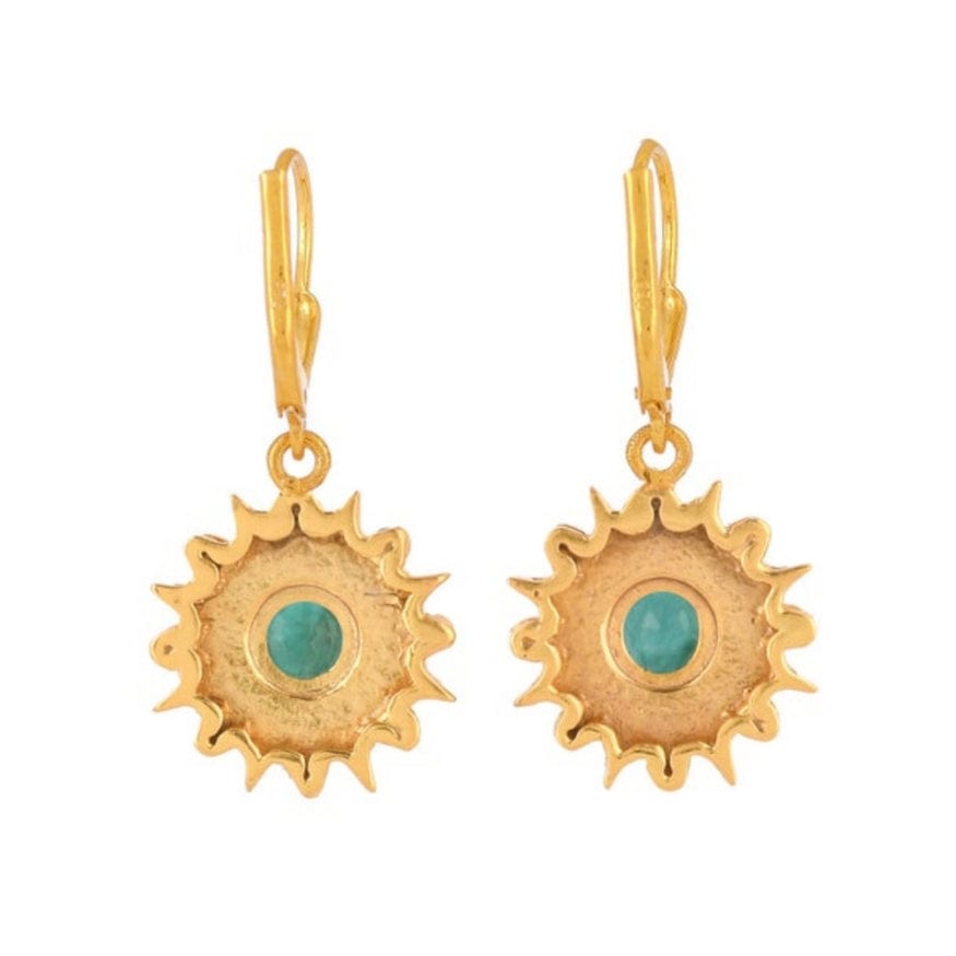 EAR-VRM Emerald Turquoise Gold Vermeil Earrings