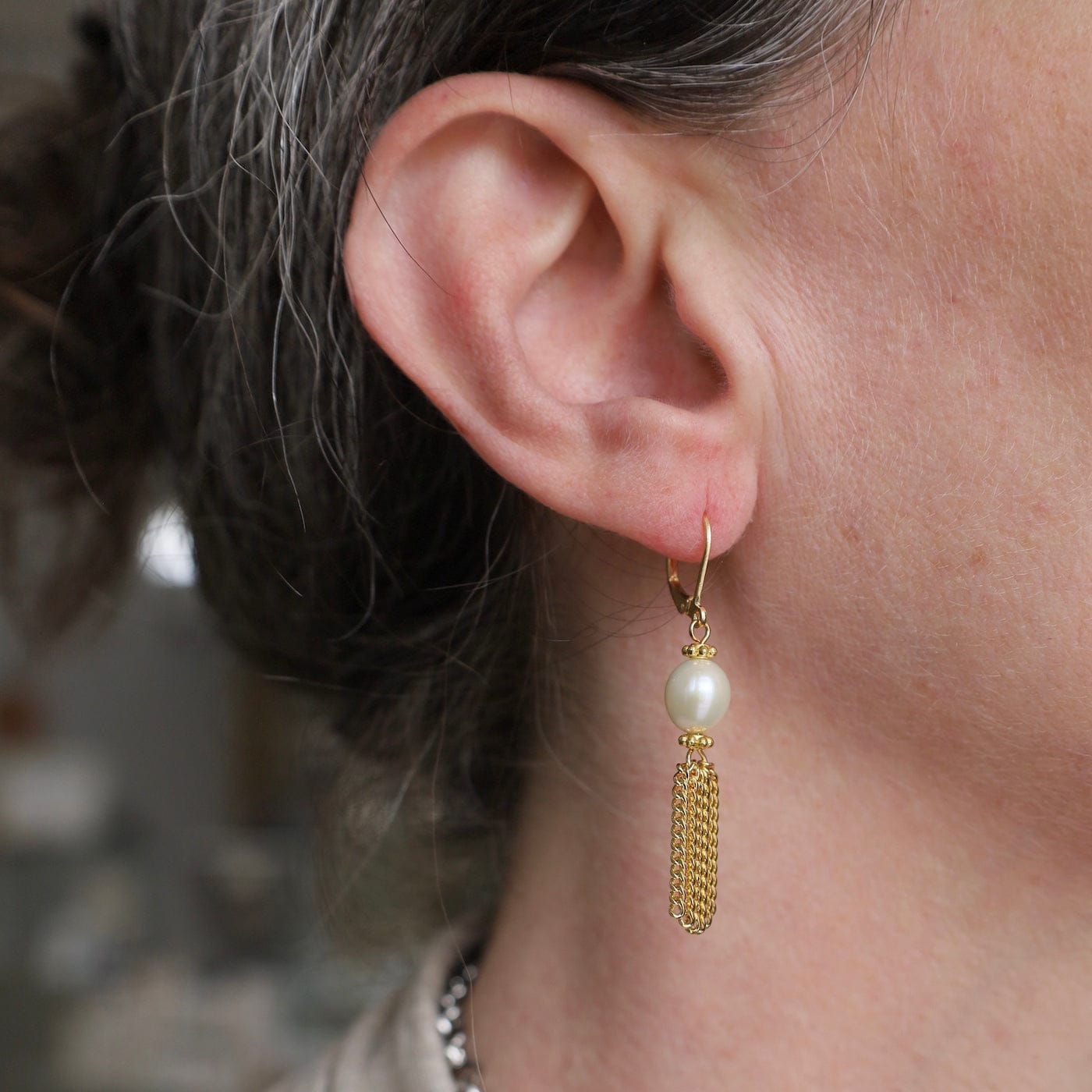 EAR-VRM Freshwater Pearl Fringe Earring