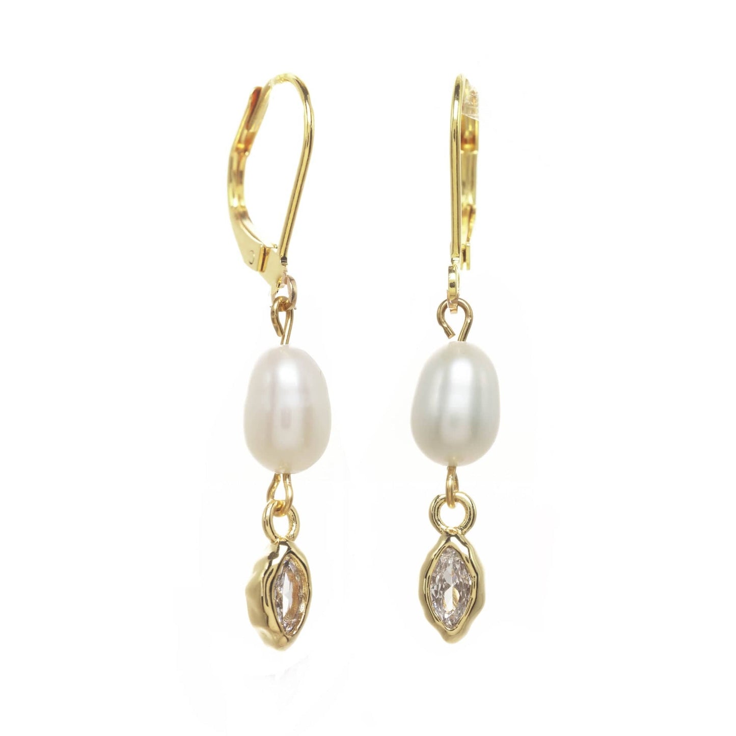 EAR-VRM Freshwater Pearl Linear Earrings