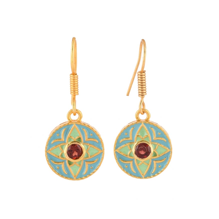 
                      
                        EAR-VRM Garnet Gold Plated Brass Enamel Earrings
                      
                    