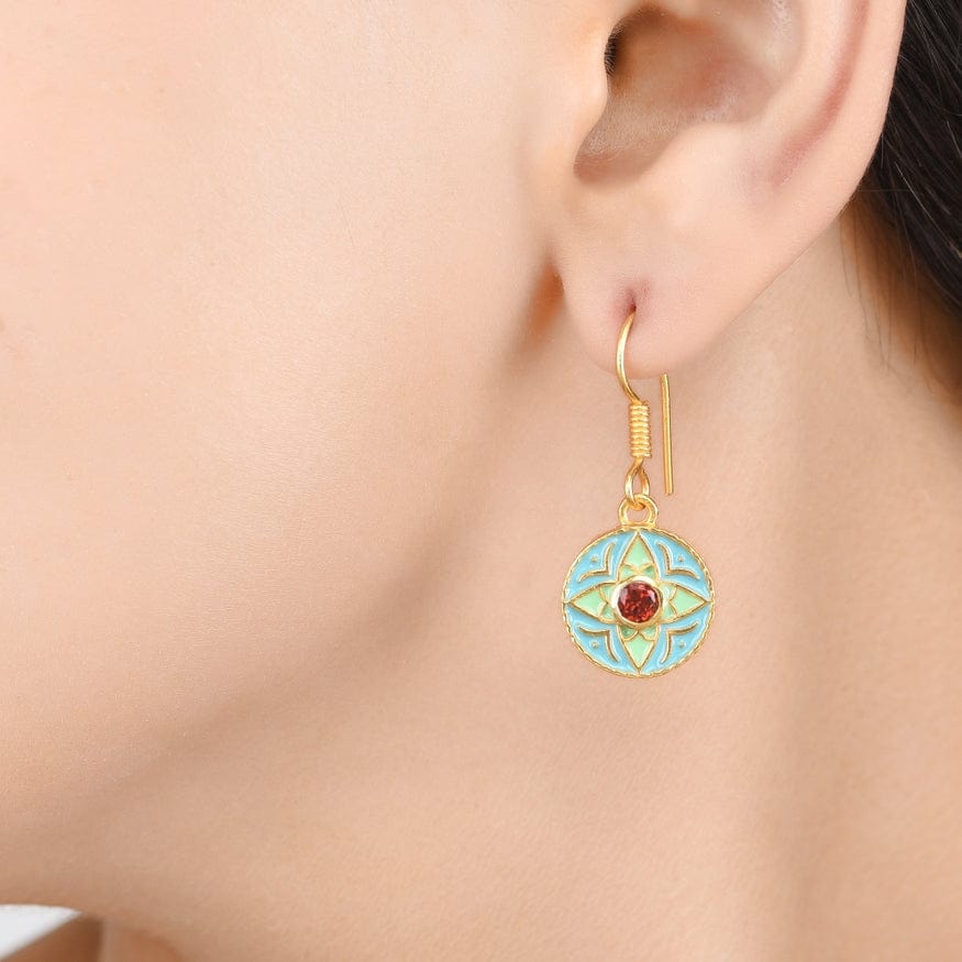 
                      
                        EAR-VRM Garnet Gold Plated Brass Enamel Earrings
                      
                    