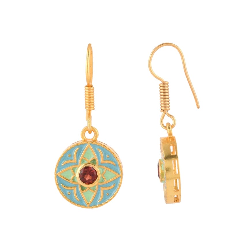 
                      
                        EAR-VRM Garnet Gold Plated Brass Enamel Earrings
                      
                    