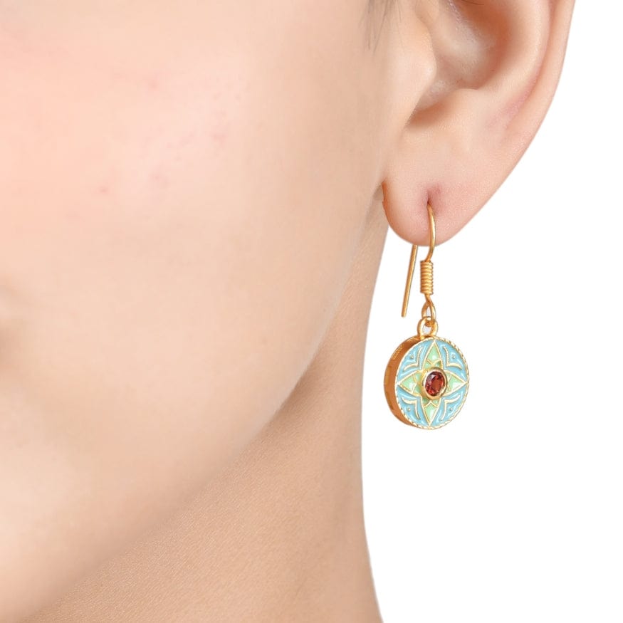 
                      
                        EAR-VRM Garnet Gold Plated Brass Enamel Earrings
                      
                    