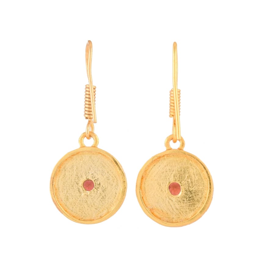 
                      
                        EAR-VRM Garnet Gold Plated Brass Enamel Earrings
                      
                    